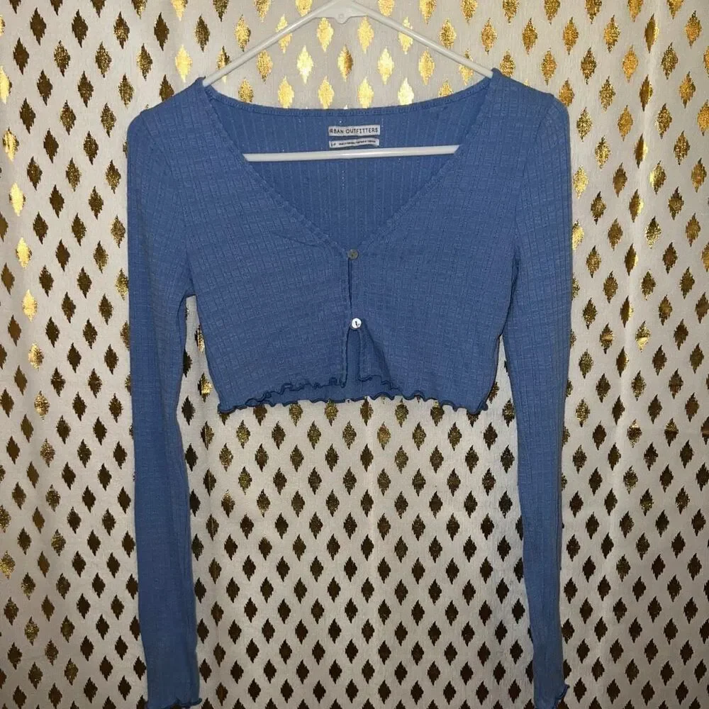 Urban outfitters ribbed crop top cardigan size S